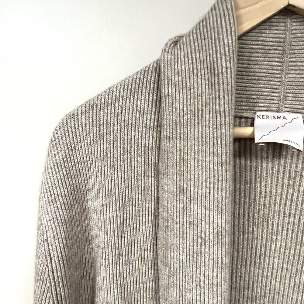 Kerisma longline cardigan light brown oatmeal Sz S/M - Picture 2 of 7